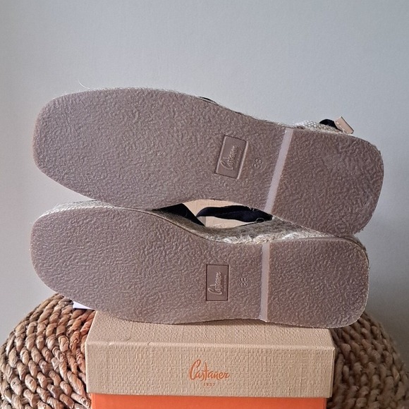 NWOT Castaner Womens Tina‎ 3.25" Wedge Black Canvas Espadrille Sandals EU38/US8 - Picture 7 of 9